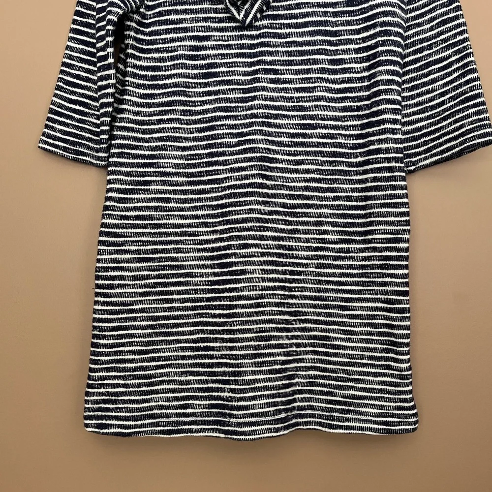 {Lou & Grey} Hooded Swimsuit Cover Up Dress in Blue & White - Womens Small - Picture 6 of 8